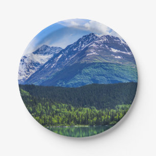 Alaska Scenic Byway Mountain Paper Plate