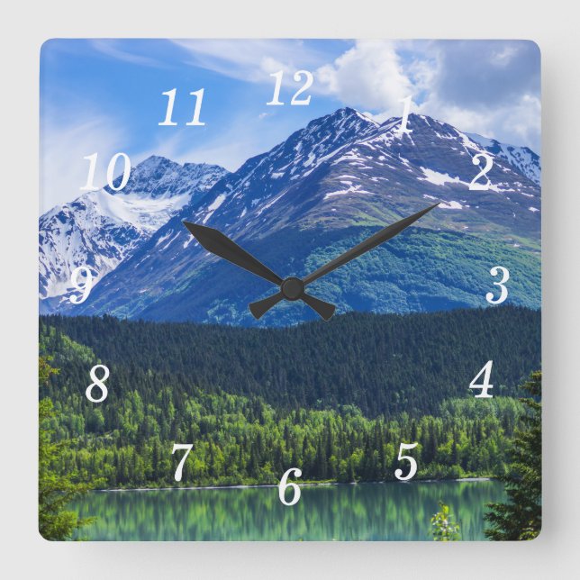 Alaska Scenic Byway Mountain Wall Clock (Front)