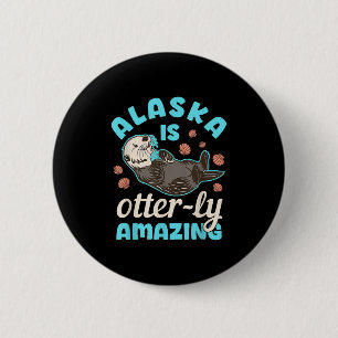 Alaska Sea Otter Vacation Souvenir 6 Cm Round Badge