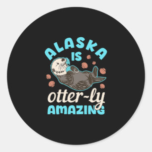 Alaska Sea Otter Vacation Souvenir Classic Round Sticker