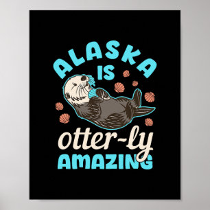 Alaska Sea Otter Vacation Souvenir Poster