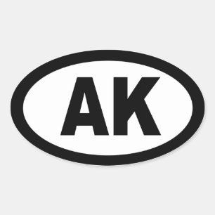 Alaska - sheet of 4 oval car stickers