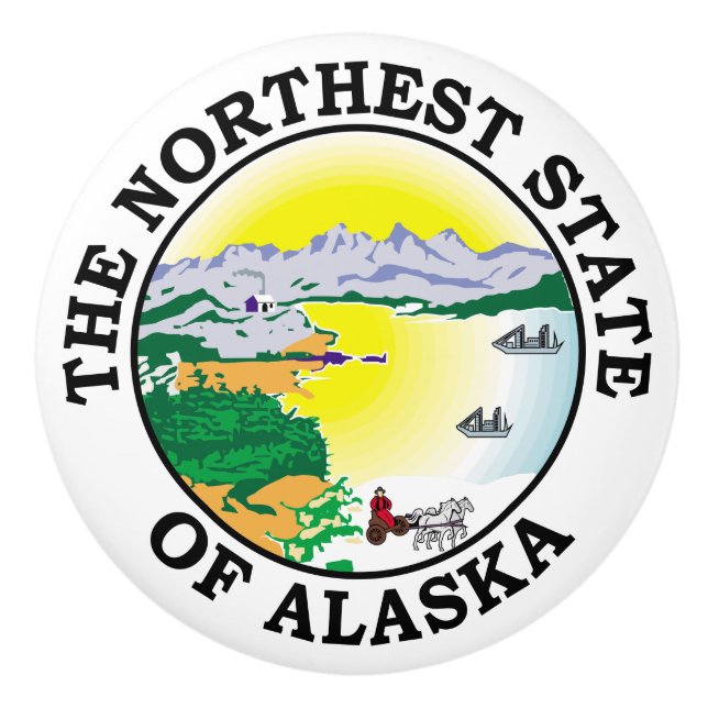 Alaska sign ceramic knob (Front)