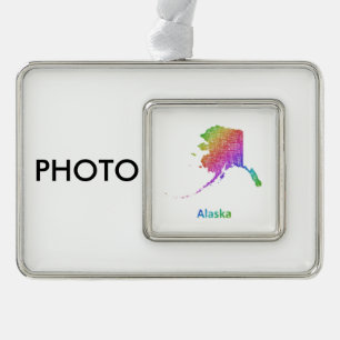 Alaska Silver Plated Framed Ornament