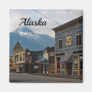Alaska Skagway Town Buildings Photo Magnet