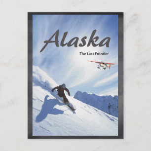 Alaska  ski plane mountain  Postcard