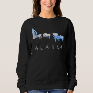 Alaska Sled Dogs Mushing Sled Dog Team Snow Mounta Sweatshirt