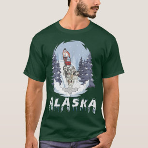 Alaska Sled Dogs Mushing Team Snow Sledding Mounta T-Shirt