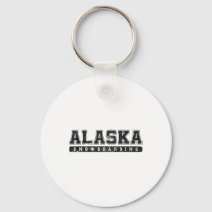 Alaska Snowboarding Black Vintage Text Key Ring