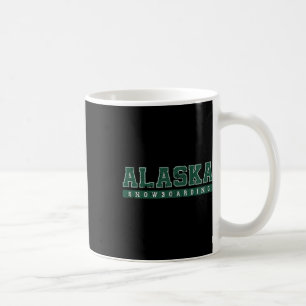 Alaska Snowboarding Green Vintage Text Coffee Mug