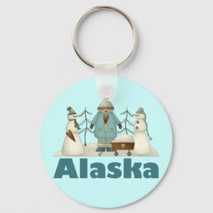 Alaska Snowmen T-shirt Gift Key Ring