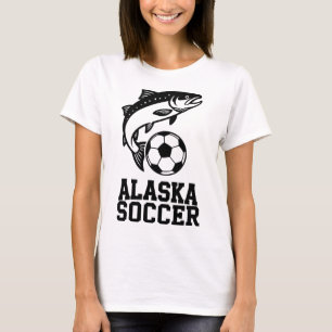 Alaska Soccer Graphic Salmon And Ll Sports Design T-Shirt