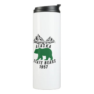 Alaska State Bears 1957 Retro Black Design Thermal Tumbler