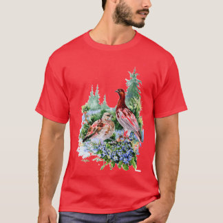 Alaska State Bird and Flowers T-Shirt