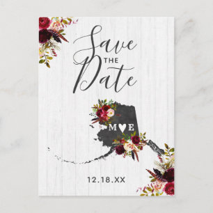 Alaska State Destination Rustic Save the Date Announcement Postcard
