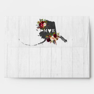 Alaska State Destination Rustic Wedding Monogram Envelope