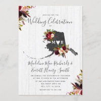 Alaska State Destination Wedding Invitation