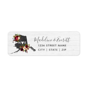 Alaska State Destination Wedding Return Address Return Address Label