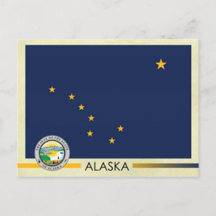 Alaska State Flag and Seal Postcard