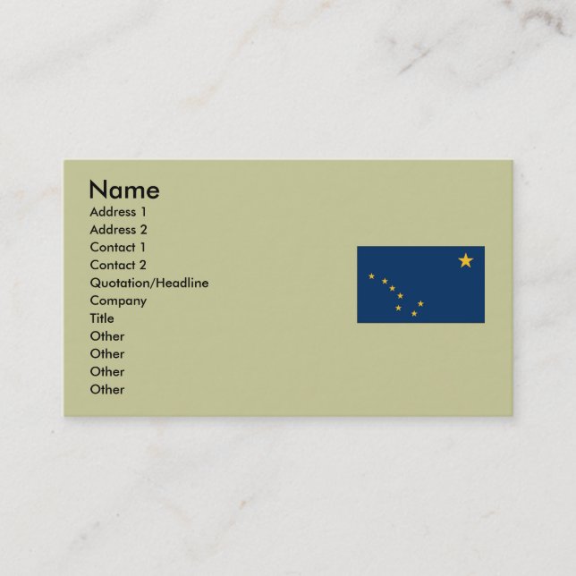 Alaska State Flag Business Card (Front)