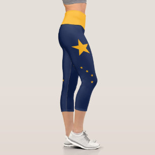 Alaska State Flag Capri Leggings
