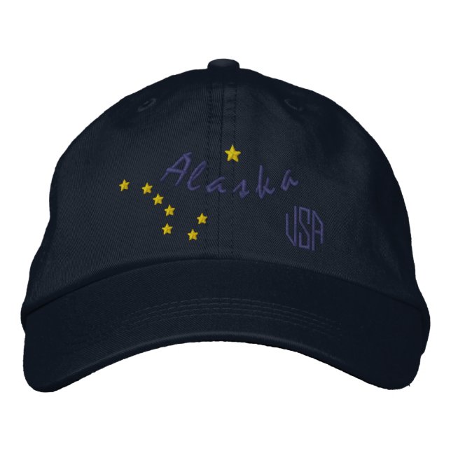Alaska State Flag Design Embroidery Embroidered Hat (Front)