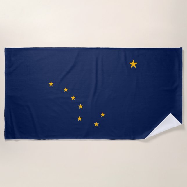 Alaska State Flag Design on a Beach Towel (Front)