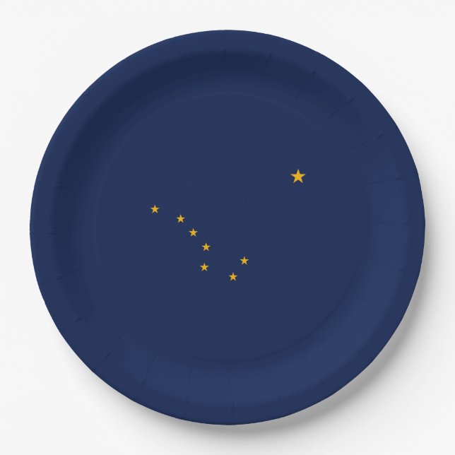 Alaska State Flag Design Paper Plate (Front)