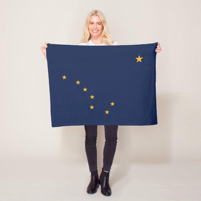 Alaska State Flag Fleece Blanket (In Situ)
