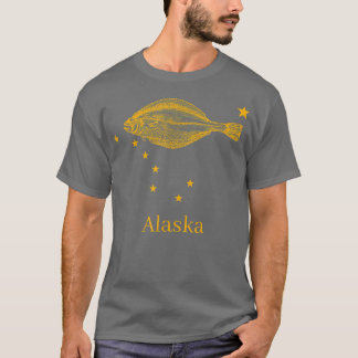 Alaska State Flag Halibut Fishing  T-Shirt