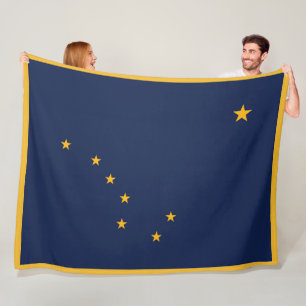 Alaska State Flag Print Patriotc Fleece Blanket