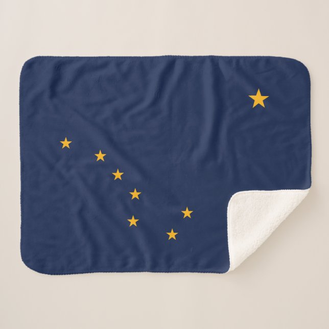Alaska State Flag Sherpa Blanket (Front (Horizontal))