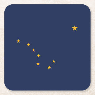 Alaska State Flag Square Paper Coaster