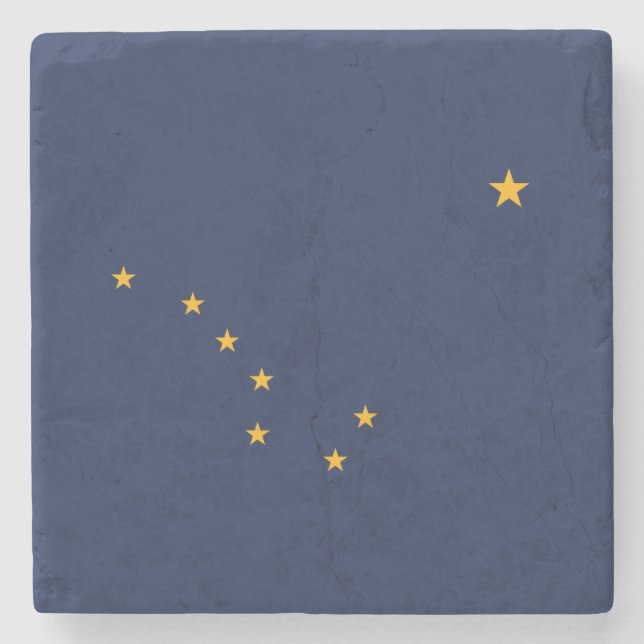 Alaska State Flag Stone Coaster (Front)
