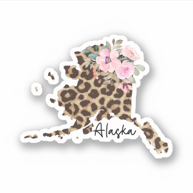 Alaska State Leopard Print With Flowers (Front)