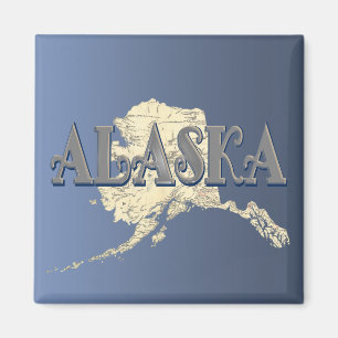 Alaska State Map Magnet