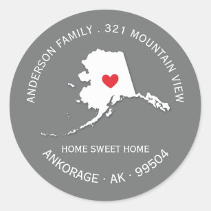 ALASKA State   New Home Address Label Sticker