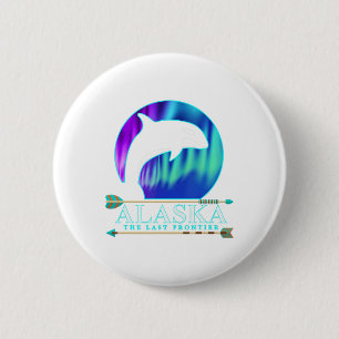 Alaska State Pride Alaska Northern Lights Alaskan 6 Cm Round Badge