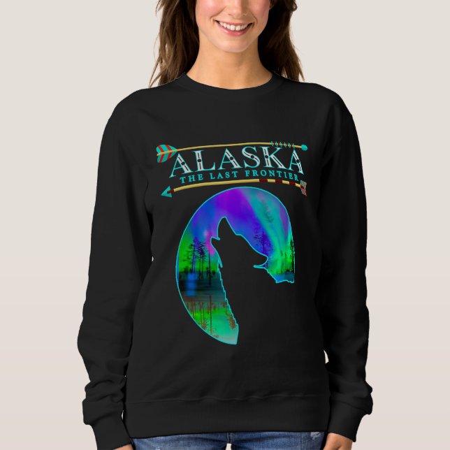 Alaska State Pride Alaska Northern Lights Alaskan  Sweatshirt (Front)