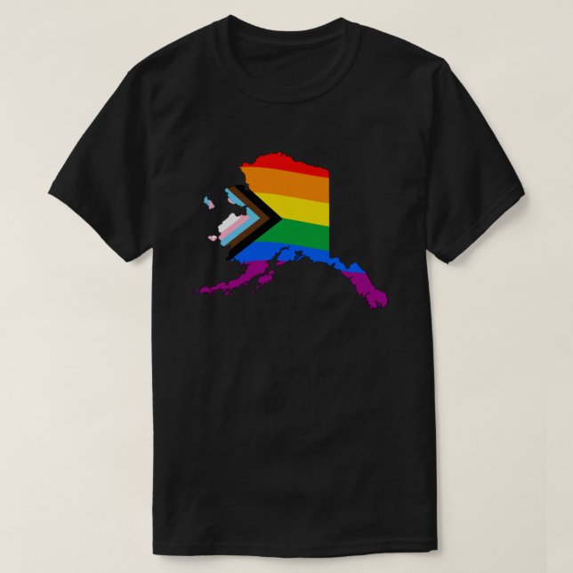 Alaska State Pride LGBTQ Progress Pride T-Shirt (Design Front)