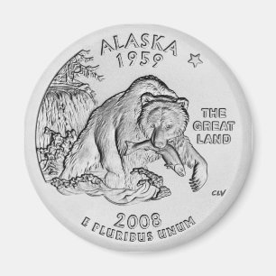 Alaska State Quarter Magnet