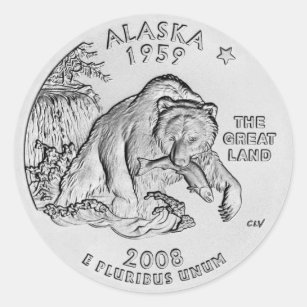 Alaska State Quarter Stickers