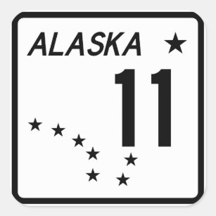 Alaska State Route 11 Square Sticker