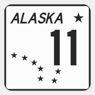 Alaska State Route 11 Square Sticker