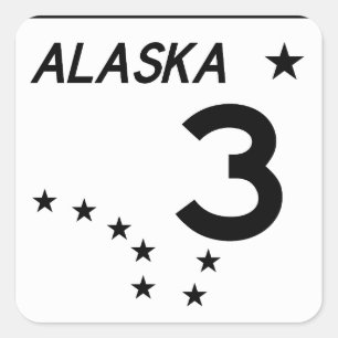 Alaska State Route 3 Square Sticker