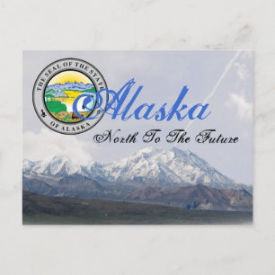Alaska State Seal Mount McKinley Post Card