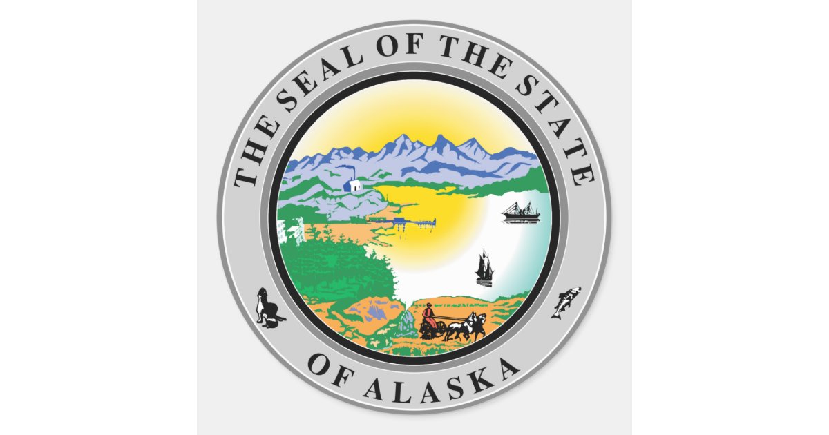 Alaska State Seal Stickers | Zazzle