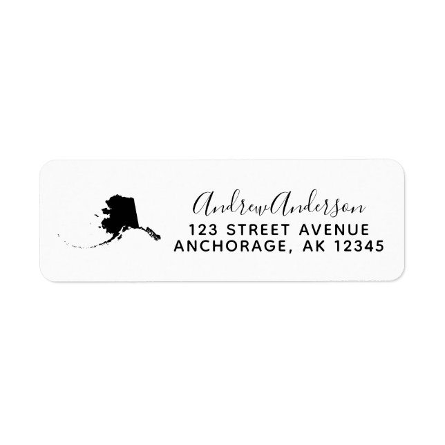 Alaska State | Simple Modern Black Calligraphy Return Address Label (Front)