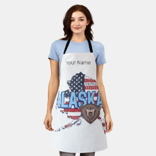 Alaska State United States Map Vintage USA Apron