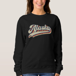 Alaska State Vintage Retro Men Women Dad Mum Boy Sweatshirt